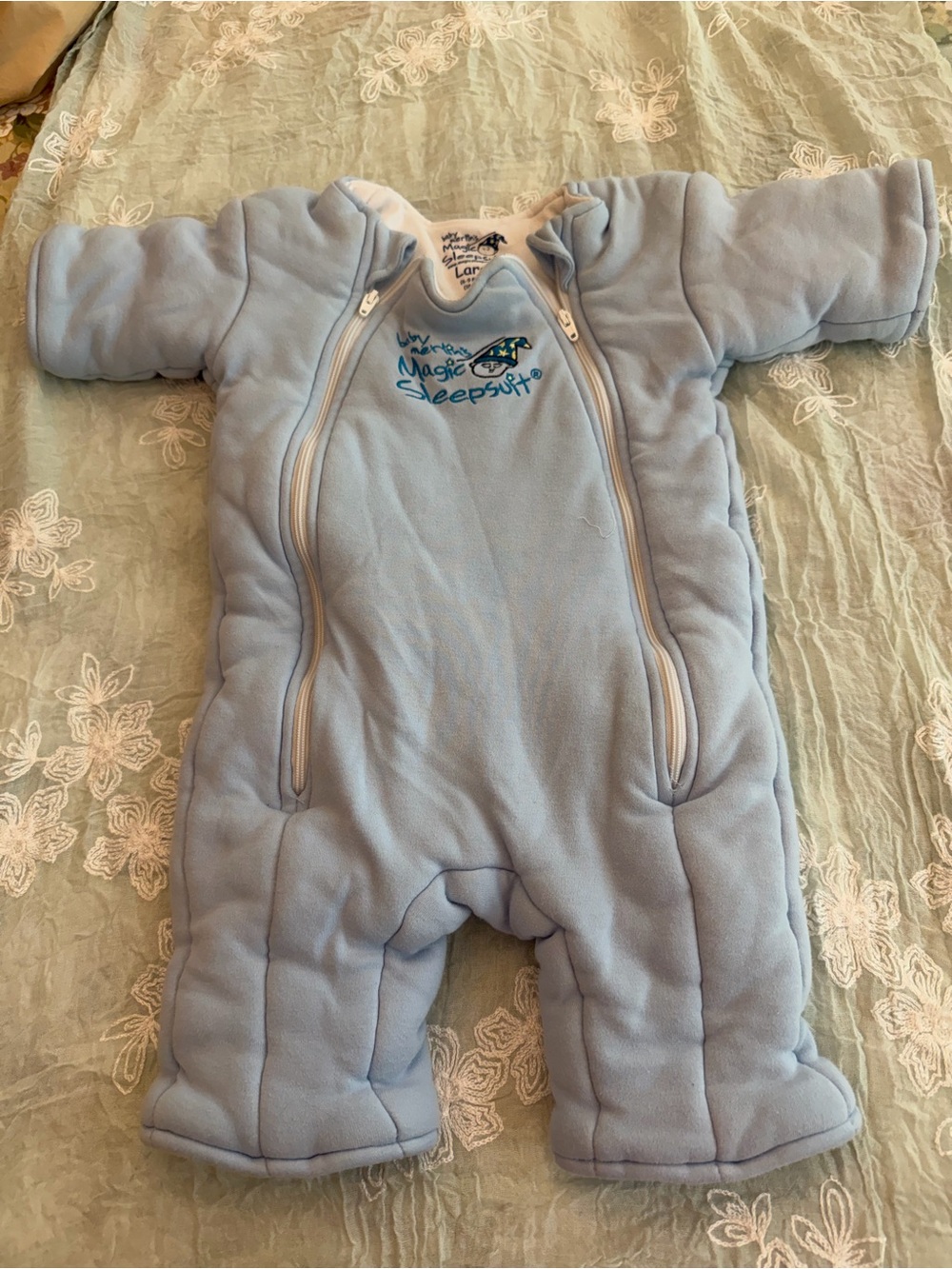 Baby Merlin's Magic Sleepsuit Large - Light Blue